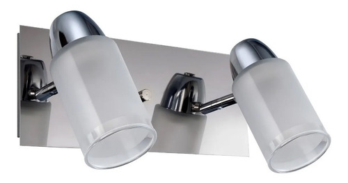 Aplique 2 Luces Movil Vidrio Baño Apto Led E-27 Luz Desing