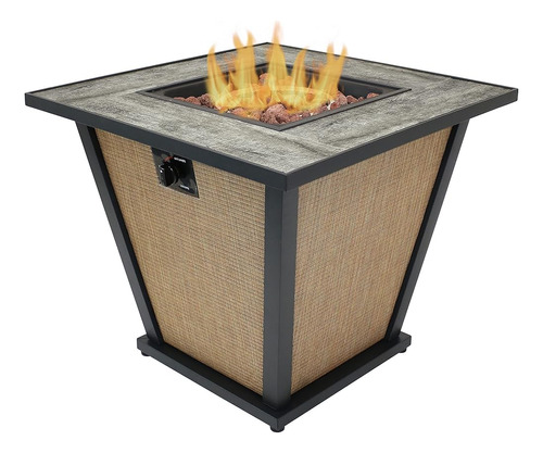 Sunnydaze Reykir Outdoor Fire Pit Con Mesa De Azulejos Y Lad