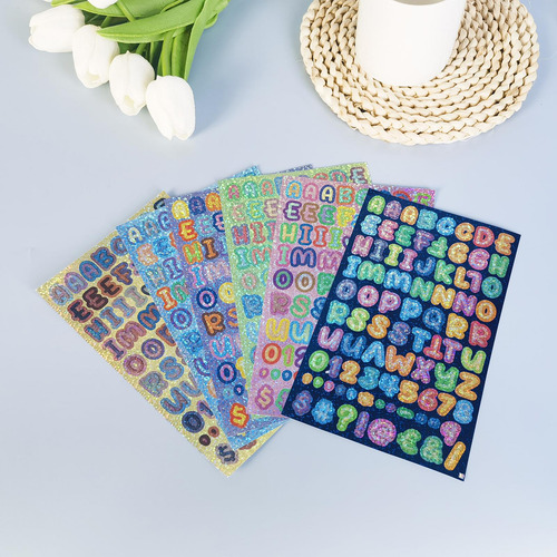 6x Pegatinas De Números Y Letras, Pegatinas De Dibujos