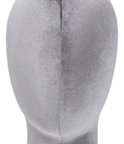 Velvet Wig Head Mannequin Head Model De Almacenamiento Gris