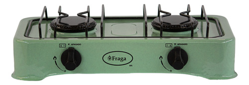 Parrilla Fraga P802 Gas 2 Quemadores Porcelanizada Color Menta