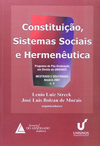 Libro Constituição Sistemas Sociais E Hermenêutica Anuário 2