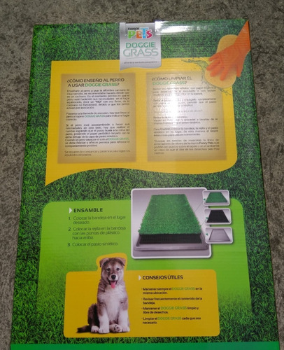 Tapete Entrenador Pasto Sintetico Doggie Grass Grande 76x50