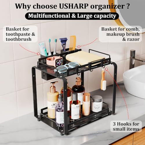 Organizador Mostrador Baño 2 Niveles Almacenamiento Artículo