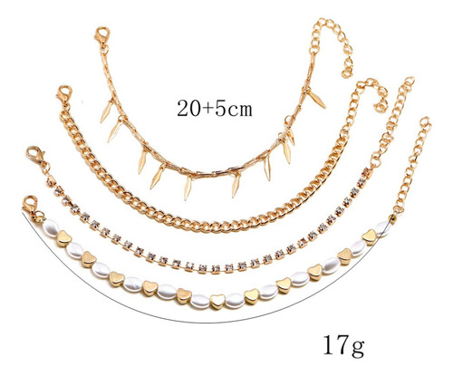 4 Uds Tobillo Pulsera Con Cuentas Pie Cadenas Pie Joyería