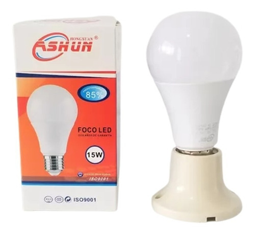 2 Foco Led Marca Ashun Modelo Bombillo De 15w - Blanco Frio