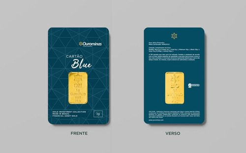 Cartão Com Barra De Ouro Ourominas 24k 1 Grama