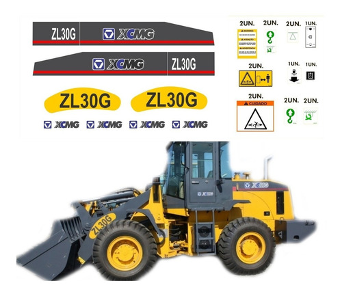 Kit Adesivos Pá Carregadeira Xcmg Zl30g Ca-00363 Mq Cor