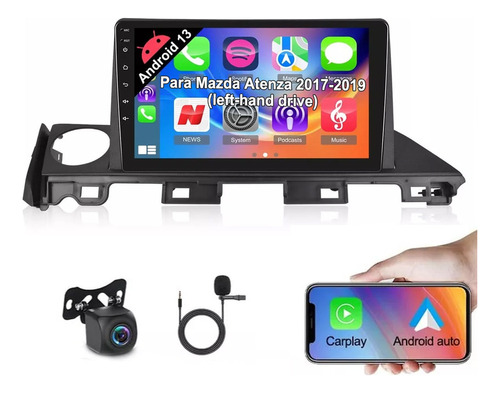 9 Autoestéreo 2+64g Carplay Para Mazda Atenza 2017-2019(lhd)