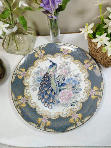 Plato Decorativo De Porcelana Pavo Real Japones