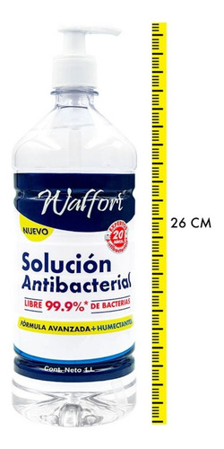 Solución Antibacterial Desinfectante Walfort Manos Refil 1lt