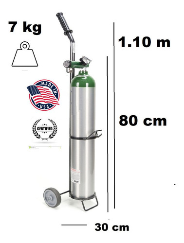 Imagen 5 de 7 de Equipo De Oxigeno 682lts Carrito Kit Completo Portatil Vacio