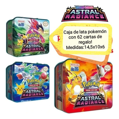 Kit Pokemón( Poquebola+lata+87 Cartas En Total)