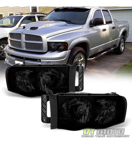 Par Faros Negro Ahumado Dodge Ram 3500 Slt 2005 5.9l