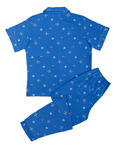Pijama 2pzs Casual Hombre Algodón Pantalon Camisa Botones