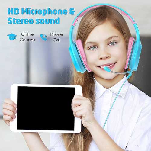 Producto Generico - Wixgear Auriculares Para Niños, Limita. Color Rosa/Rebel Fun