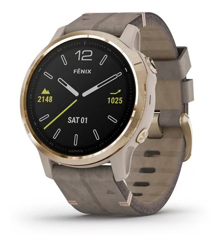 Reloj Garmin Fenix 6 S Zafiro Gris Piedra Cuero Smartwatch