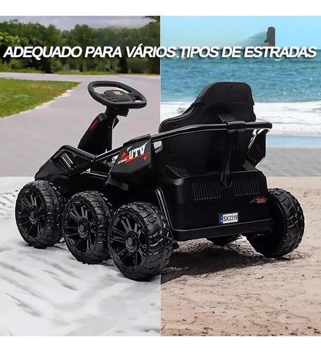 Kart Elétrico Infantil 24v Som Luz Controle Remoto Mp3 50kg Cor Preto Voltagem do carregador 110V/220V