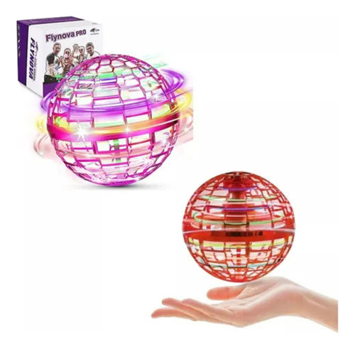 Spinner Esfera Pelota Voladora Con Luces Pila Recargable Azul