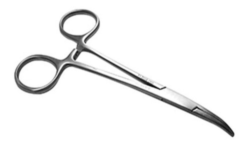 Imagen 1 de 2 de Pinza Mosquito Halstead Curva 12cm Acero Inoxidable Hergom