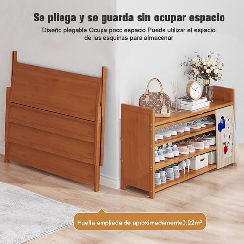 Zapatera Moderna Madera Entrada 4capas Organizadora 70cm Marrón