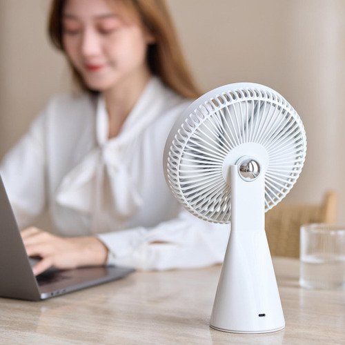 Pequeño Ventilador De Escritorio Recargable, 3 Velocidades,