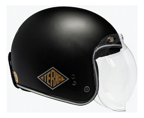 Capacete Aberto Bieffe B45 Eternal Preto Fosco Custom Tamanho do capacete 56
