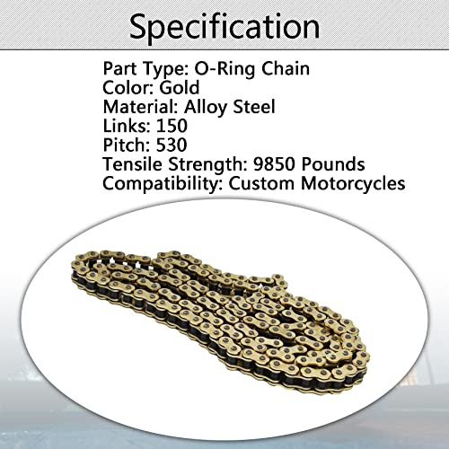 Cadena De Transmisión O-ring 530x150 Oro, Resistente 9...