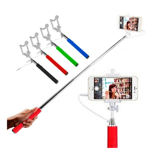 Baston Selfie Monopod Desplegable Con Cable Para Celulares