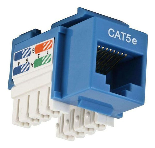 Conector Jack Keystone Rj45 Nexxt Hembra Cat5e Tipo 110 Azul