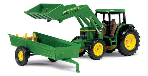 John Deere Juguete Tractor 6210 A Escala 1:32 Con Vagon Marca Ertl