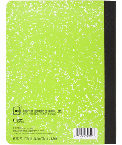 Cadernos De Composição Mead, Pacote Com 6, Papel Regulado Pe