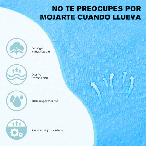Poncho Impermeable Capa Para Lluvia Hombres Y Mujeres Adulto