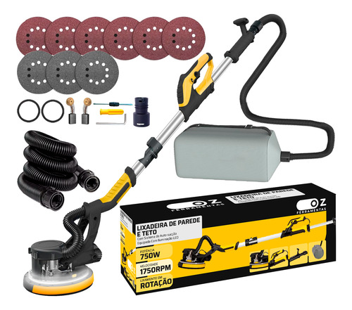 Lixadeira Parede Teto 750w C/led Com Lixas