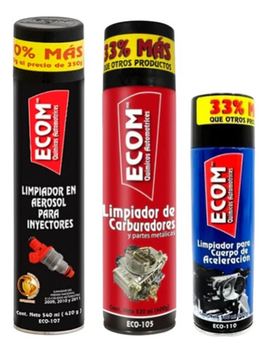 Kit Limpiadores Cuerpo Aceleración + Carburador + Inyectores