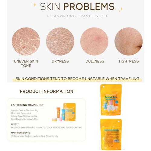 Z Set De 4 Piezas Skincare Essentials, Tamaño Mini De Viaje,