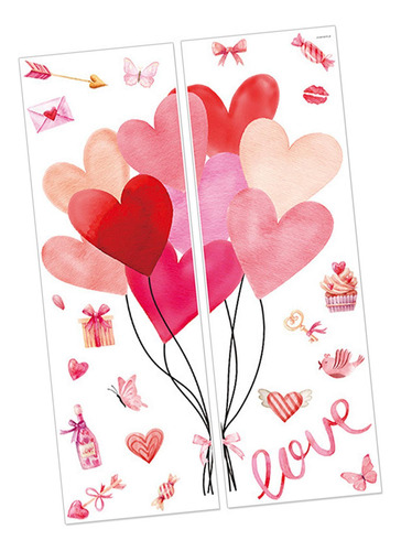 2 Pegatinas De Pared Para El Día De Valentín, Pegatinas