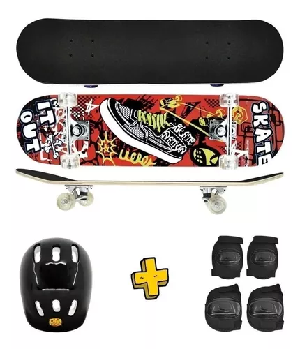 SKATE DE INICIAÇÃO - PRANCHA MADEIRA - 78cm - TOPGIM