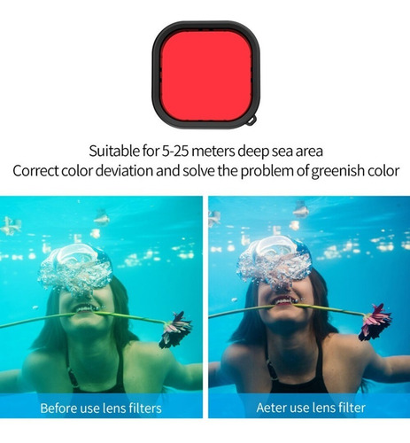 Filtro De Mergulho Vermelho Para Gopro 9 E 10
