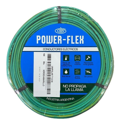 Cable Unipolar 1.5 Mm Eco Rollo X100 Metros Alcu Power Flex