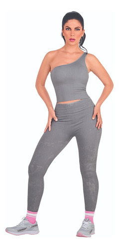 Leggins Deportivos Supersport Dama Levanta Pompi Gris 327-83