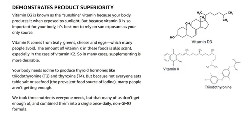 Vitaminas D K Y Yodo Marino 90 Cápsulas Paquete 2