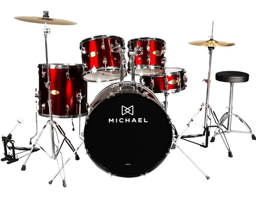 Bateria Acústica Michael Audition Dm828 Natural Bumbo 22