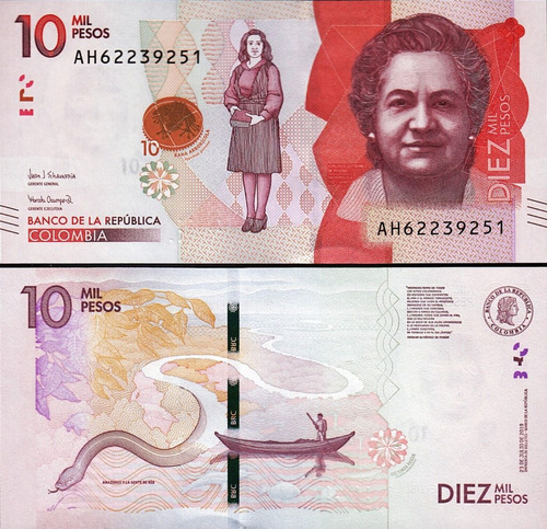 Colombia - 10.000 Pesos - Año 2019