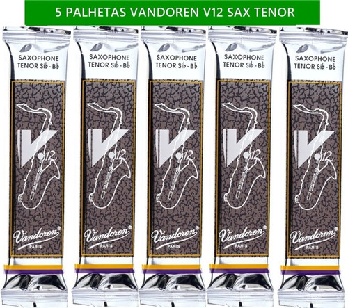 Caixa 5 Palhetas Vandoren V12 Para Sax Tenor - Escolha O Nº