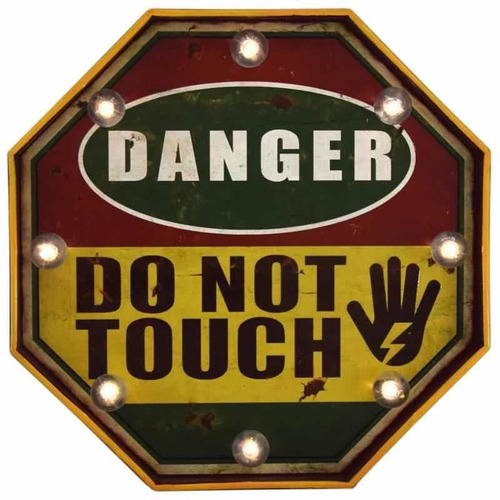 Cartel Danger Touch, Letrero Led Decorativo