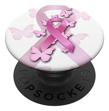 Cinta De Conciencia De Cáncer De Mama Rosa Popsockets 8rssd