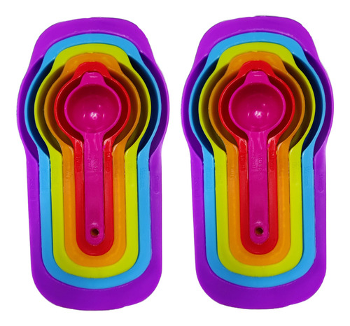 Juego De 2 Tazas Y Cucharas Medidoras Cocina Reposteria