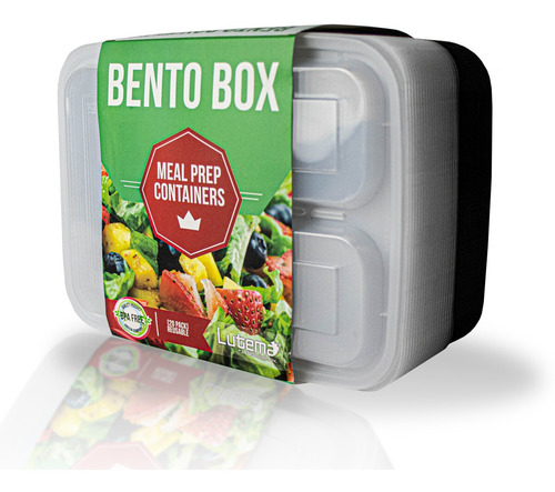 Bento Box Paquetes De Recipientes De Comida 3 Compartimentes