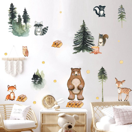 Animales Lindos Calcomanías De Pared Peel And Stick, Vinilo